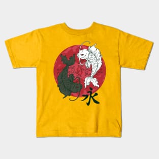 Red Moon Koi Fish Kids T-Shirt